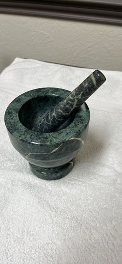 Vintage Green Marble mortar and pestle