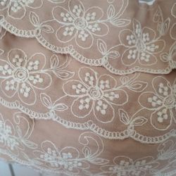 Elegant Tan Floral Embroidered Bag