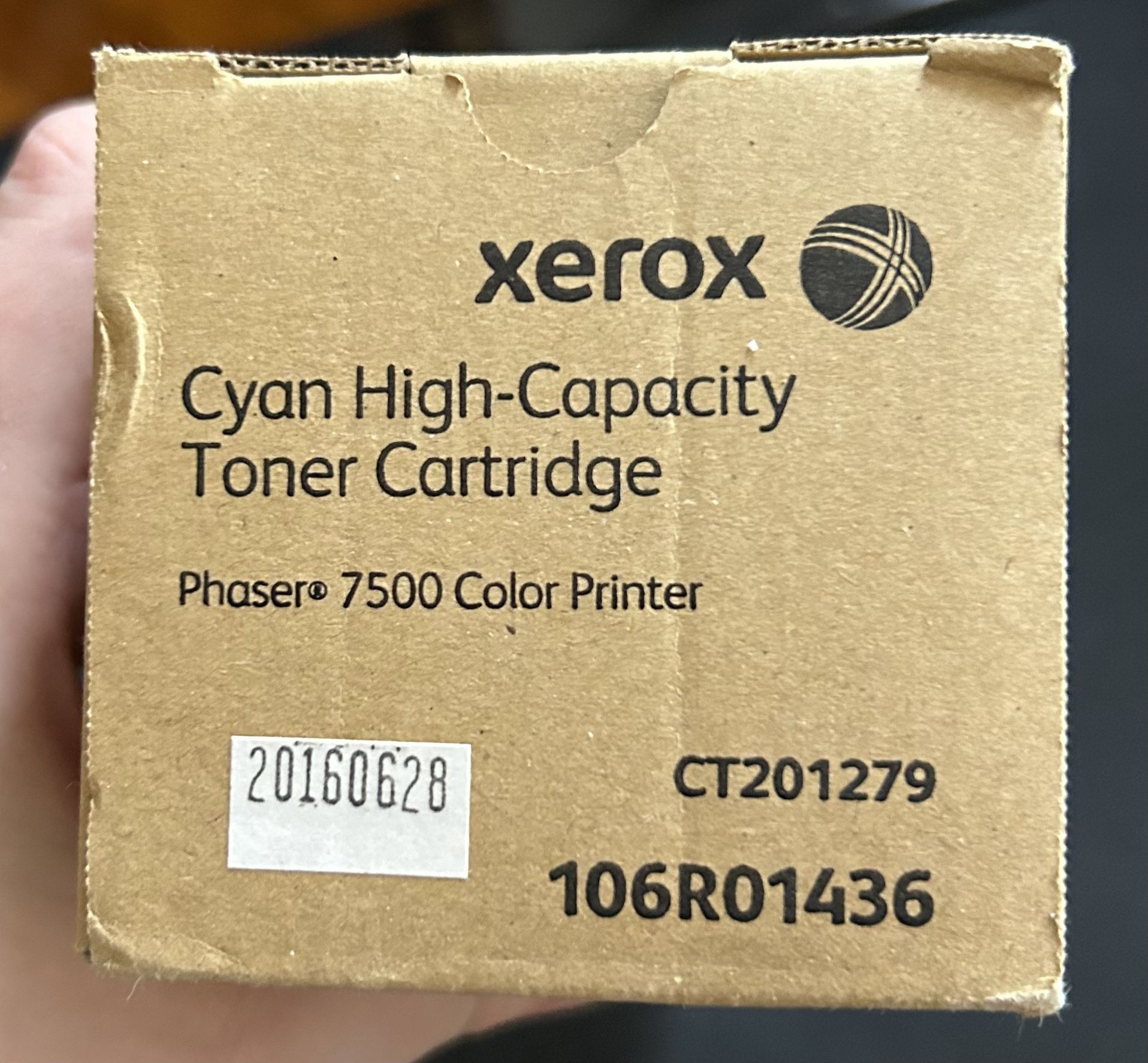 NEW IN BOX  Xerox Cyan High-Capacity Toner Catridge Phaser 7500 Color Printer