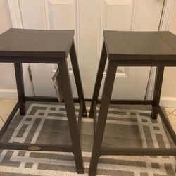 New Metal Wood Grain Look Counter Height Stools Two Piece Sets