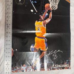 Vintage KOBE Bryant mini poster 90s retro paper lakers sports basketball Spalding