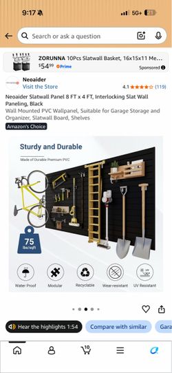 Neoaider Black Slatwall Panel 8FT x 4FT