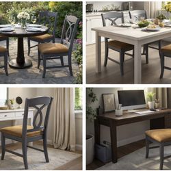 Set Of 3 Solid Wood Dining Chairs