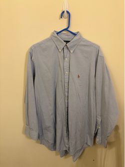 Ralph Lauren Yarmouth Men's Blue Cotton Oxford Button-Down Shirt 17-34