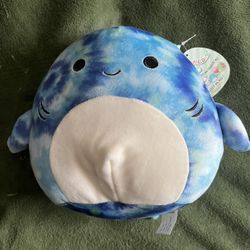 Luther the Blue Tie Dye Shark 8” Squishmallow 
