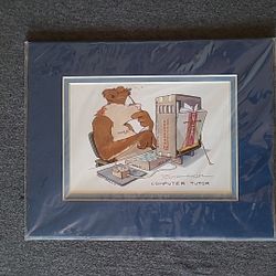 Robert Marble Signed Art Titled  "Computer Tutor" Matted