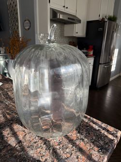 GLASS PUMPKIN HALLOWEEN DECOR THANKSGIVING DECOR