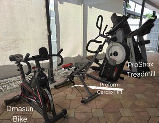 3 Dmasun bik, Cardio Hiit Elliotical trainer & Proform Treadmill