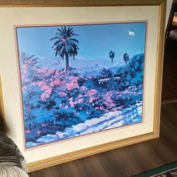 Pink And Blue Photo With Gold Trimming 