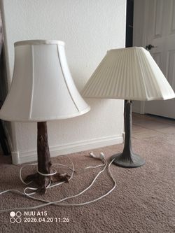 2 Working Lamps With Shades, Newly Rewired Both For $5