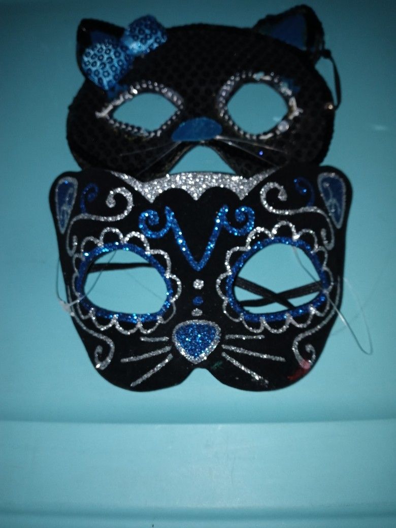 Two Halloween Cat Mask