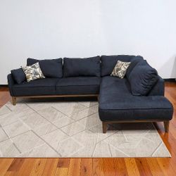 🚚 FREE DELIVERY - Cozy Modern Navy Blue Sectional Sofa