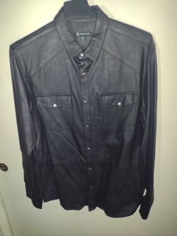 XL Men's Leather Shirt Jacket & Pants Casual Sports Wear