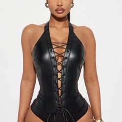 Fashion Nova Leather Bodysuit