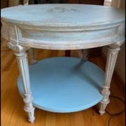 Blue Chalk Paint Painted Side Table