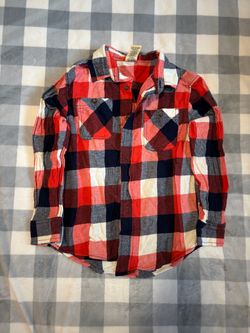 Kids Flannel Plaid Button-Up Shirt