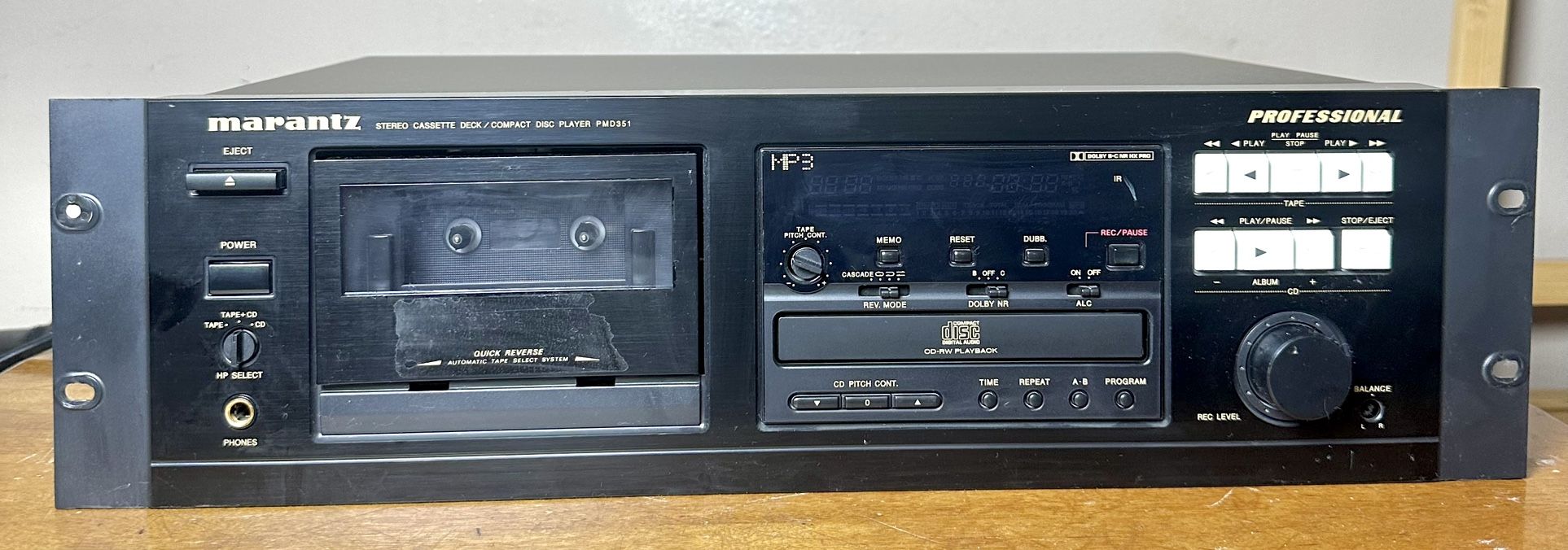 Marantz PMD 351 Professional Stereo Cassette Deck/ Compact Disk Player