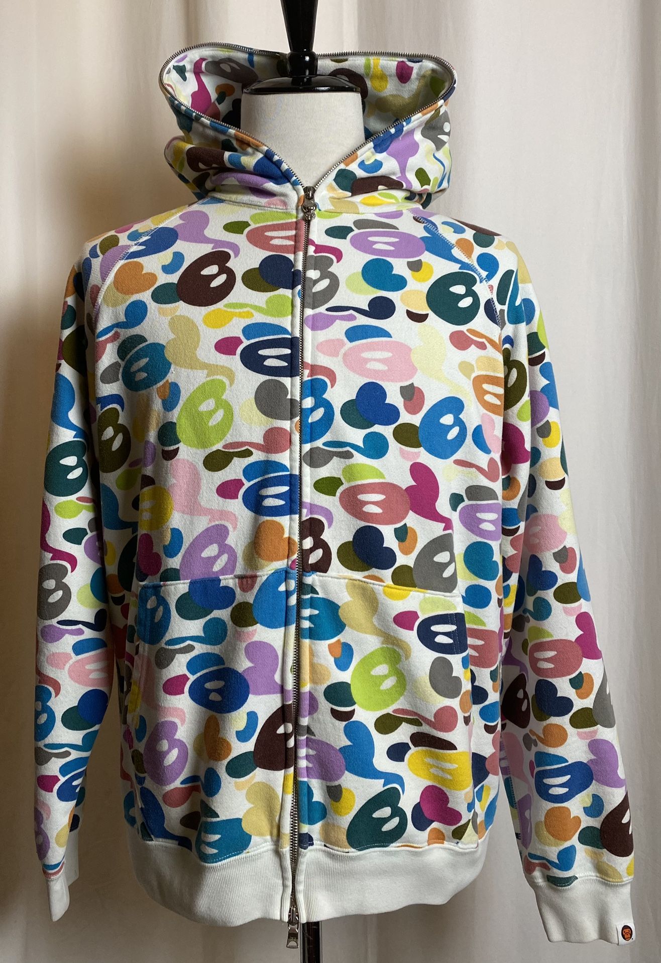 Vintage A Bathing Ape Bape Baby Milo Rainbow Camo Full Zip Up Medium Rare Collectors Item (OG Nigo Bape Era)