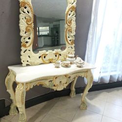 A Half Table And Mirror