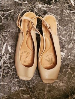 Tan Colored Peep Toe Sandals