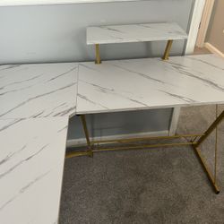 White L shaped Desk
