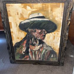 Expressive Oil, Painting Portrait Europe, 1960s