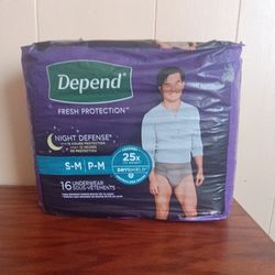 Depend  Fresh Protection S/M Underwear Qty..16