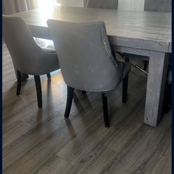 grey wood dining table very heavy 