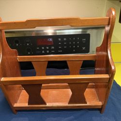 Vintage Wooden Mcm Magazine, Floor Rack