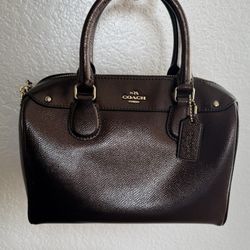 Coach Purse – Dark Purple Leather