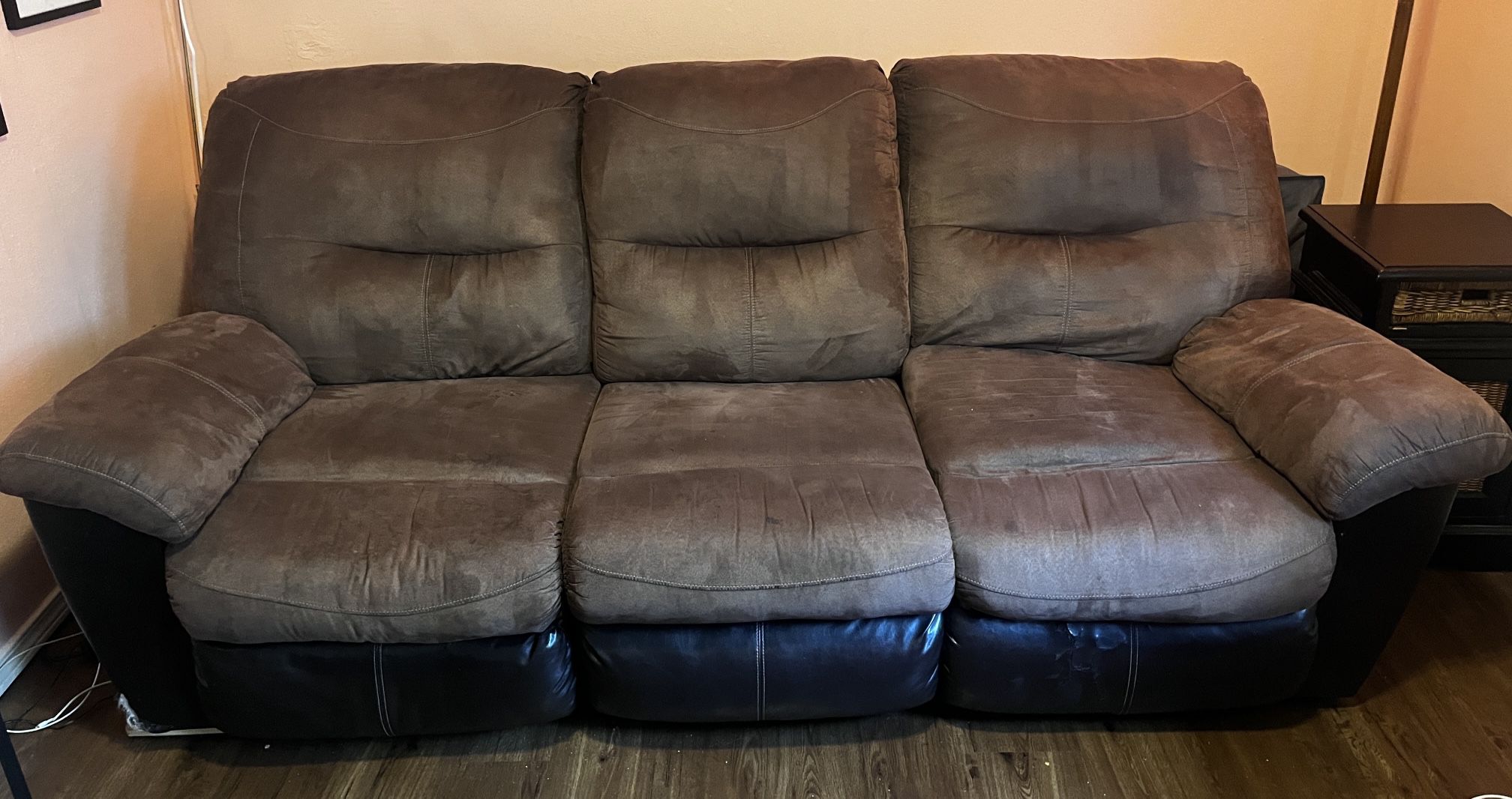 Ashley furniture microfiber recliner couch