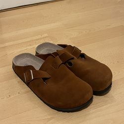 Brown Birkenstock Boston Clogs