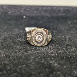 Two Tone 14kt Virgin Mary Ring