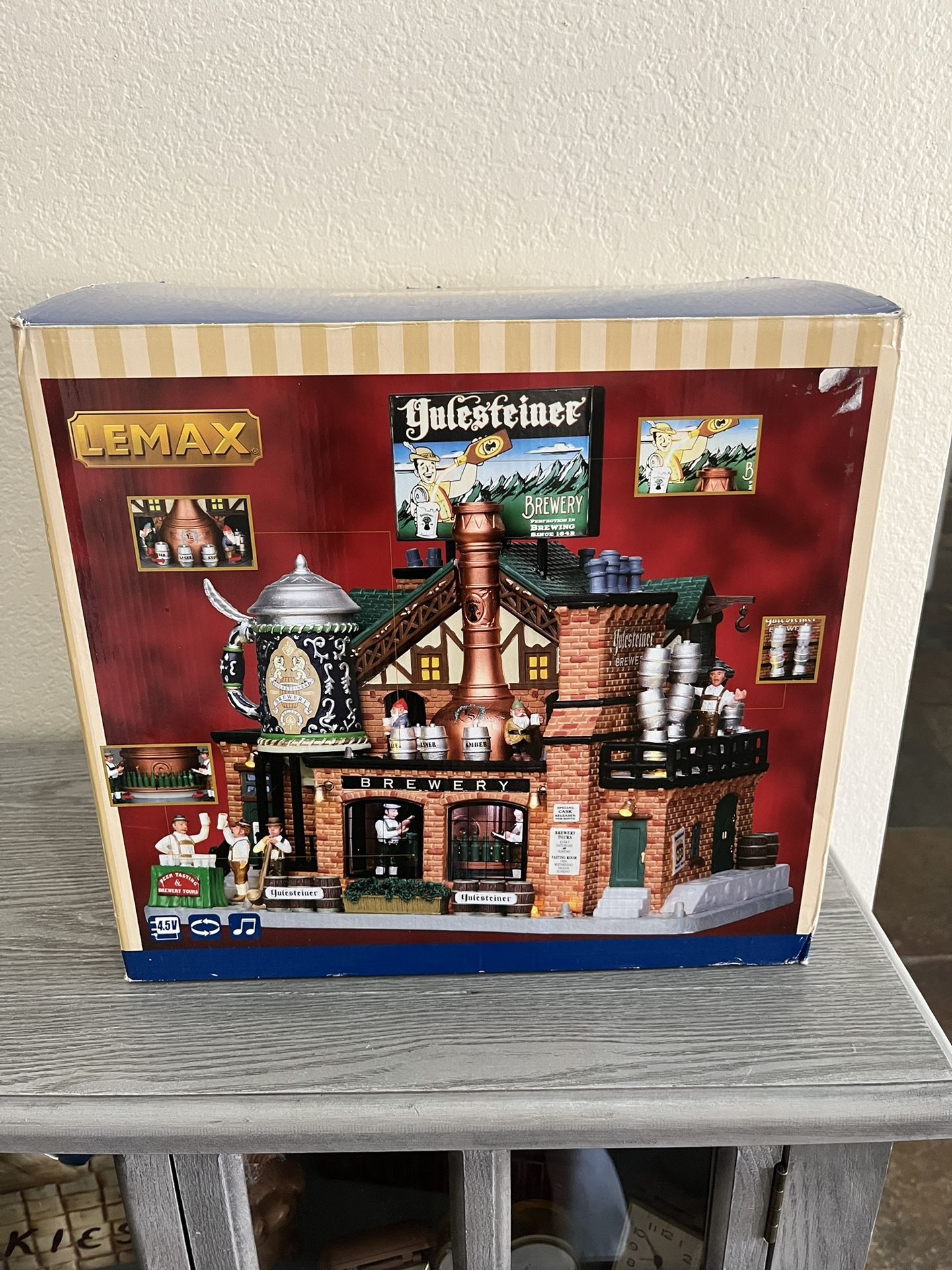 Lemax Yulesteiner Brewery Christmas Village Sights , Sounds And Motion Retired Whimsical !