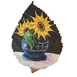 Vintage Hand Painted Leaf By Balam Original done in 1999