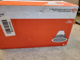 New 6" White Baffle RECESSED LIGHY TRIM 6PACK