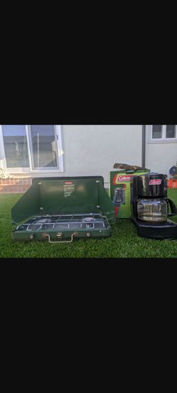 Vintage Coleman coffee maker and grill great condition.