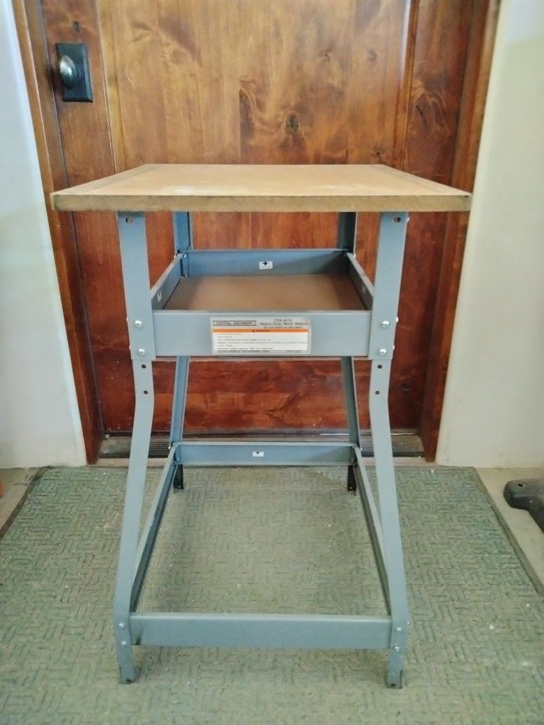 Harbor Freight Tool Bench Work Station Stand Workbench Metal Industrial Farmhouse Rustic