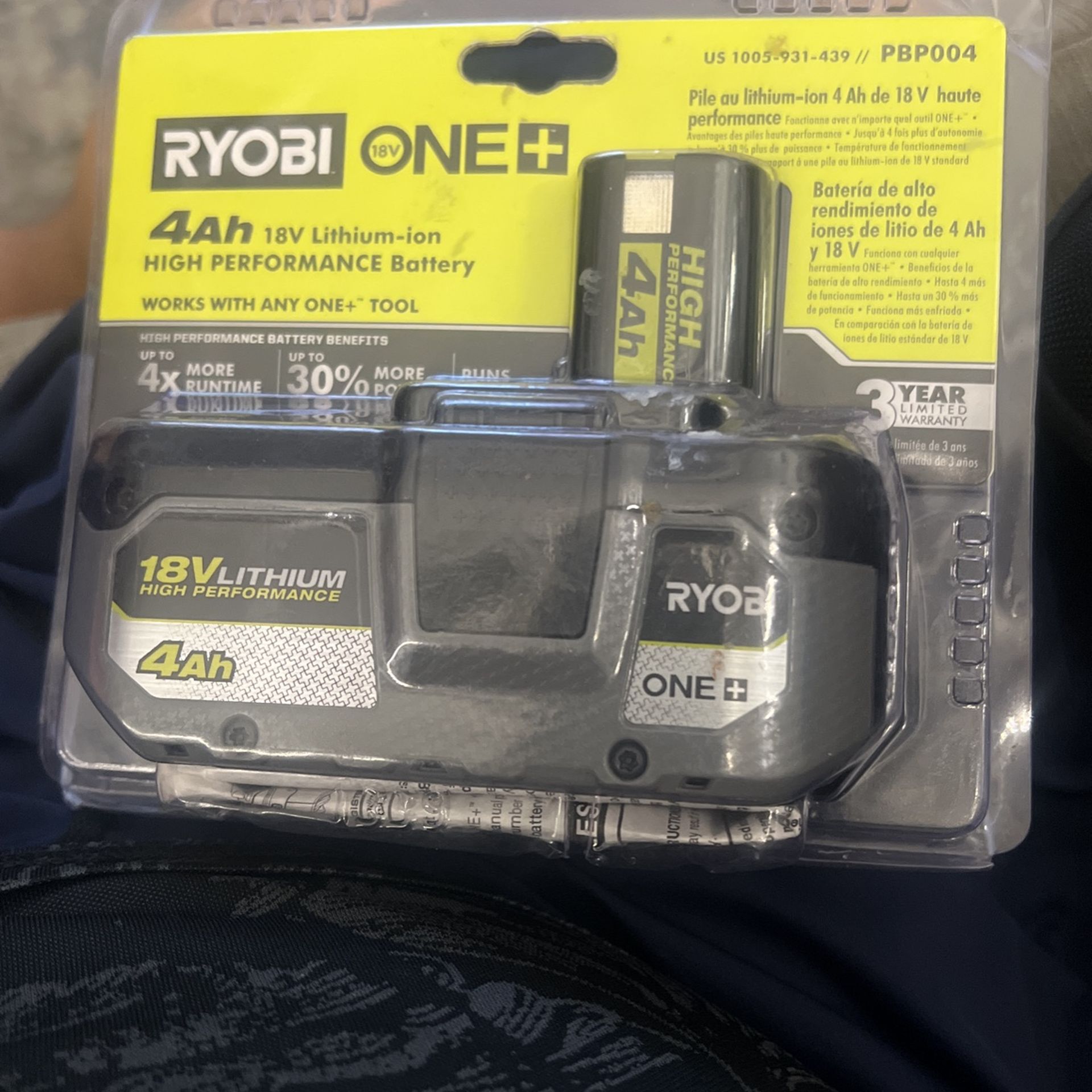 Ryobi  18v High Performance Battery