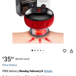 Electric Cupping, 4 in 1 Smart Cupping Therapy Massager with 6 Levels Temperature & Suction, Rechargeable Cupping Therapy Set with Red Light Therapy f