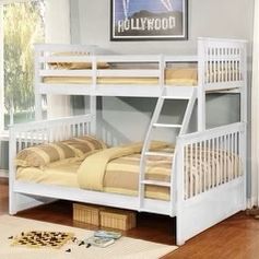 Bunk Bed Twin Over Full White Color Available 