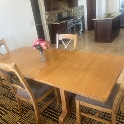 Solid Wood And Wrought Iron Table 