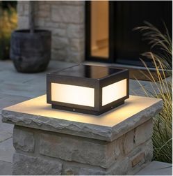 SMPLHAVN Solar Post Lights Outdoor, 9.84" Solar Pillar Lights