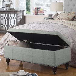 Storage Ottoman Bench Gray BRAND NEW