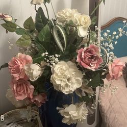 Blue Vase With Flowers 