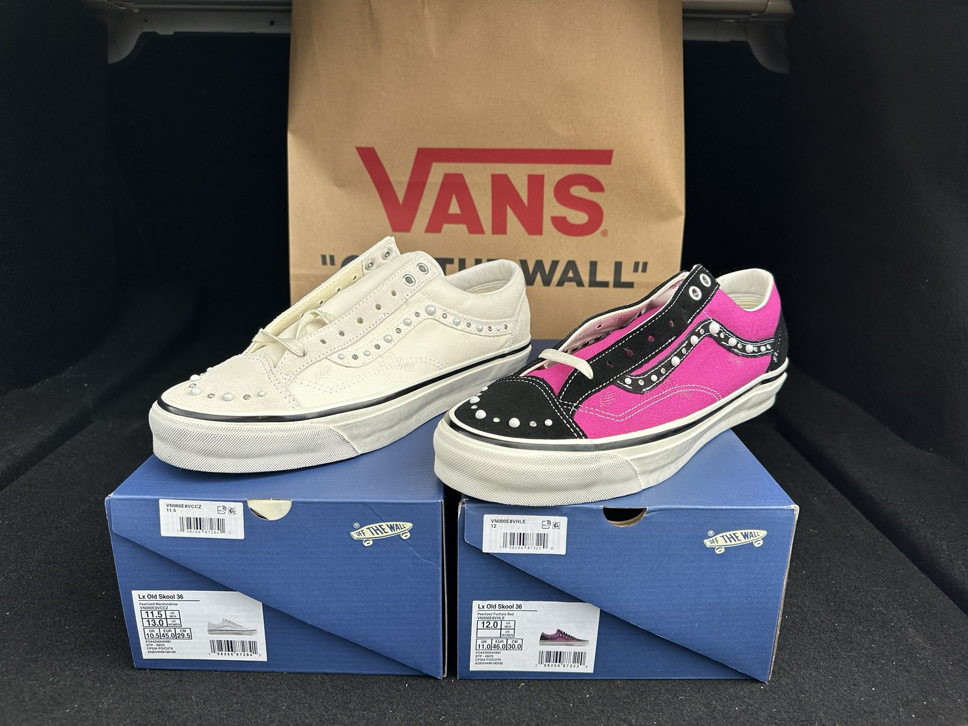 Vans Old Skool 36 - Size 11.5 White - Size 12 Pink