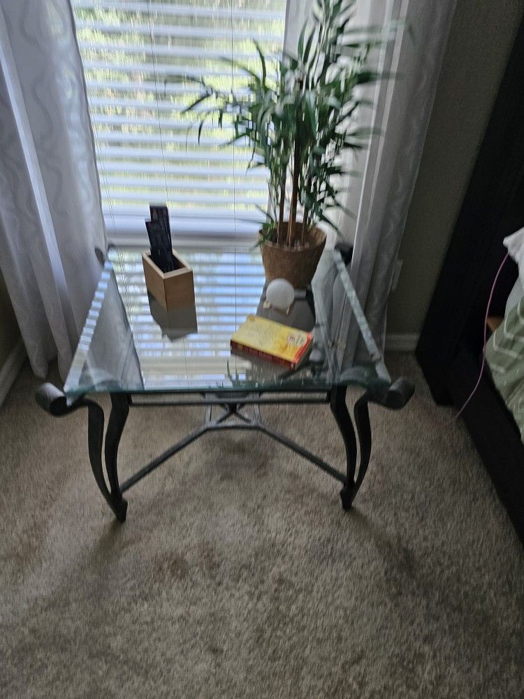Two Glass End Tables Great Condition