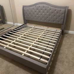 New Gray King Bedframe 