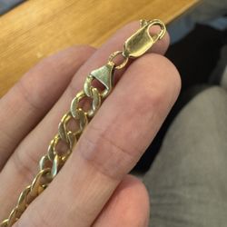 Solid 18K Yellow Gold Curb Link Bracelet - 7.5" Length, 7mm Wide