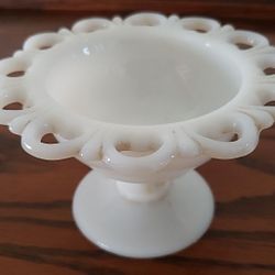 Milk glass candy dish